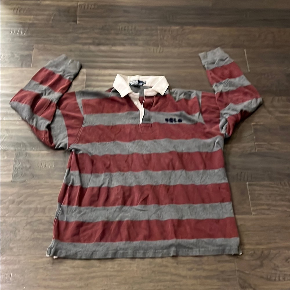Polo Ralph Lauren Vintage Rugby Shirt Striped Mens Size XL